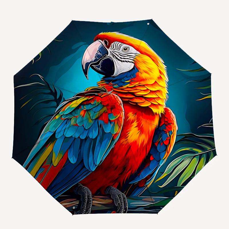 

1PC Parrot, Macaw Automatic Open/close, All-Season Portable Folding Umbrella for Women & Men yy250919175