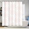 Retro Floral Print Shower Curtain Set for Bathroom Decor Pink, White Gold 180 X 245 Cm Large Size Waterproof Fabric with Rings P