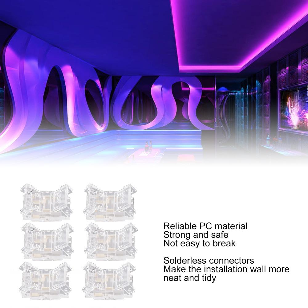 20pcs 2 Pin LED Strip Connectors COB Solderless LED Connectors Strip to Wire Adapter  For Office