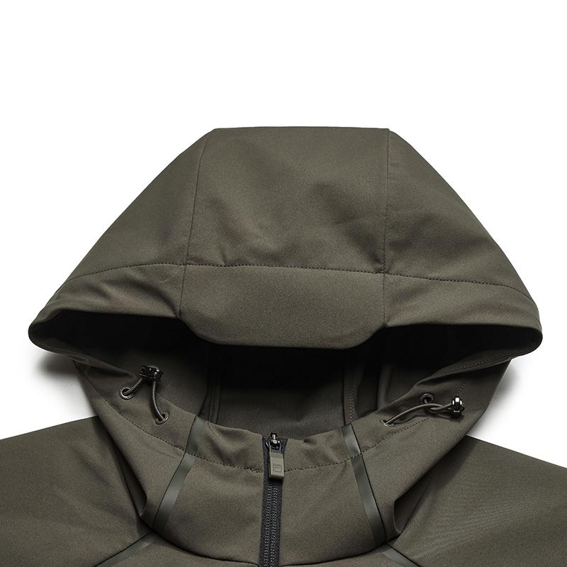 Fila White Minimalist Fashion Classic Solid Color Casual Outdoor Versatile Comfortable Hooded Woven Jacket Men Jacket Dark-Brown F11M613703FBN
