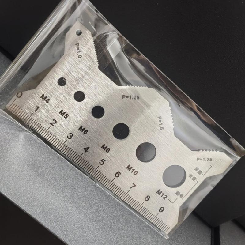 Multifunctional Precise Thread Measuring Tool With Bilingual Marking Corrosion Resistant Stainless Steel Construction