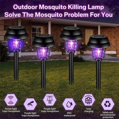 1-6PCS Solar Mosquito Killer Lamps Bug Zapper Outdoor Lights Mosquito Killer Repellent Insect Trap Radiation-Free Silent Trap