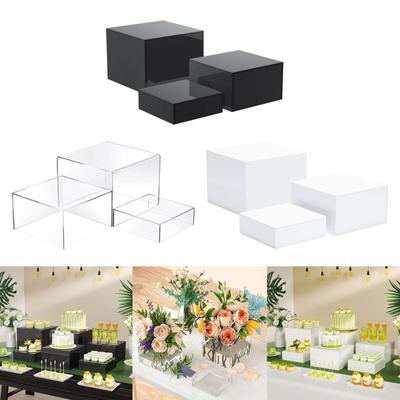 3x Buffet-Riser Catering Mehrzweck-Display-Figurenhalter Acryl-Kuchenständer für Geburtstag Kunstausstellungen Handwerk Brunch Cupcake