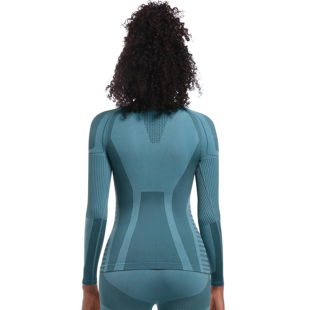 Nessaj High Stretch Seamless Yoga Long Sleeve Women Exercise Running T Shirt Solid Colour Fitness Top