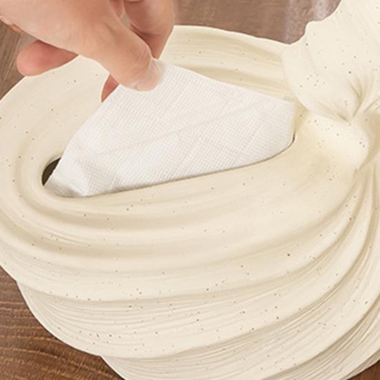 Keramik Taschentuchbox, mit Spiralmuschel-Oberflächendesign, Matt glasiert, Fleckenbeständig, Schlichter Stil, Handtuchspender, für Badezimmer, Wohnzimmer, Schreibtisch