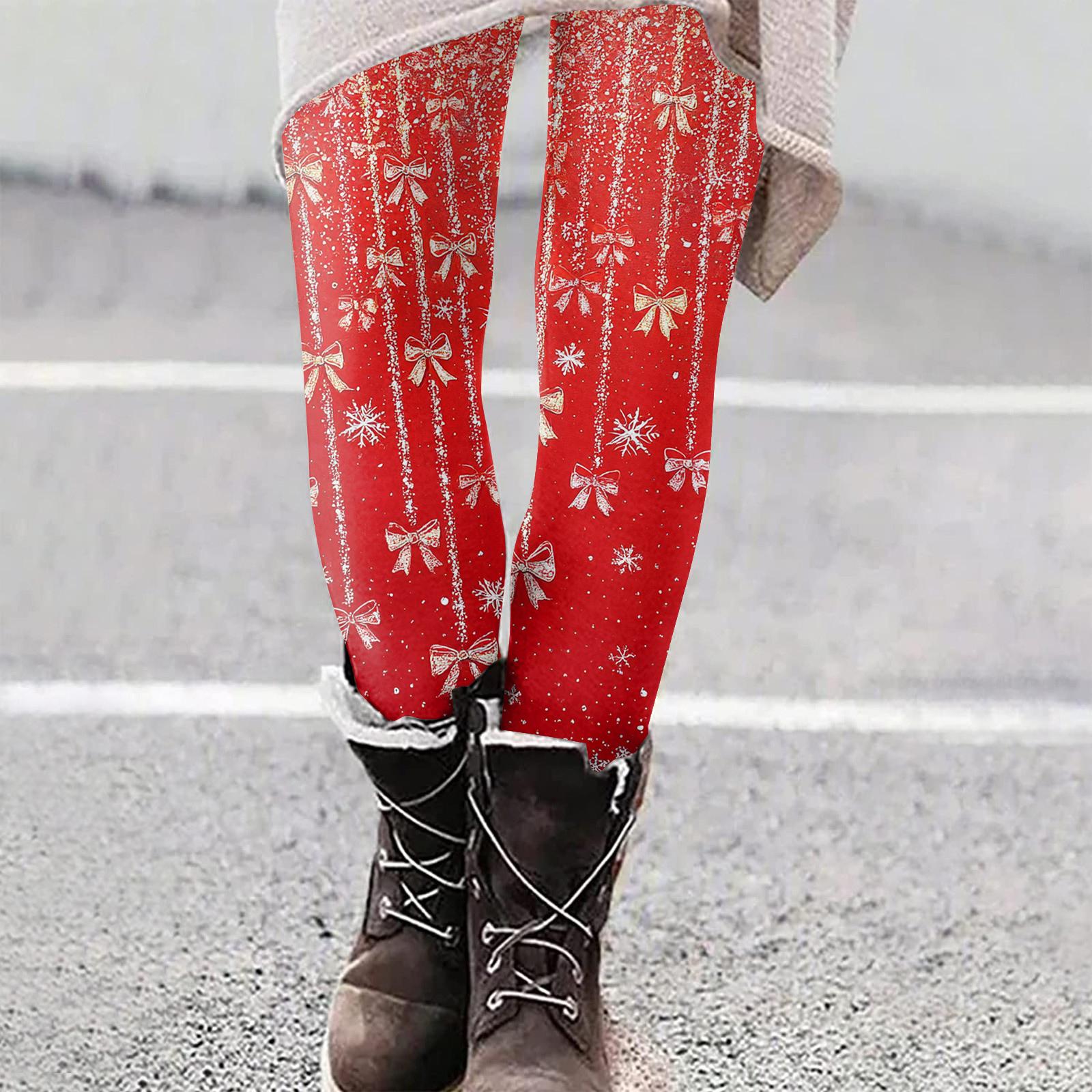 

Женские рождественские облегающие эластичные повседневные брюки для йоги L белый