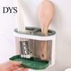 Utensil Organizer Holder Cutlery Drainer Two-compartments Transparent Wall Mounted Chopsticks Drainable Chopstick Cage Spoon Fork Drain Storage