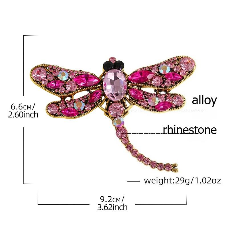 European and American Fashion, Large Dragonfly Brooch, Insect, Retro High-end Feel, Light Luxury, Women's Clothing Accessories, High-end Chest Flower