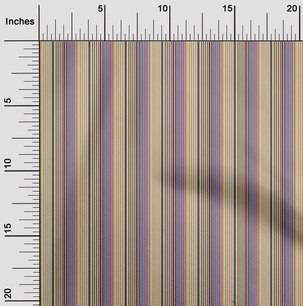 oneOone Bomull fleksibelt stoff flerfarget stripe trykt stoff 1 Yard 40 tommer