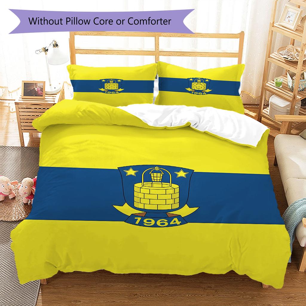 Brøndby IF Bedding Quilt Set Quilt Cover Pillowcase Home Decoration Birthday Gift (1 * Duvet Cover + 2 * Pillowcase, Without Core)