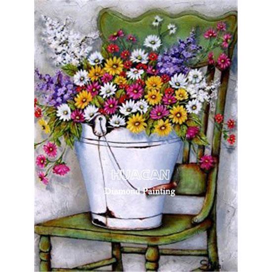 huacan Peinture de diamant carré complet, broderie de fleurs, image en strass, 5D