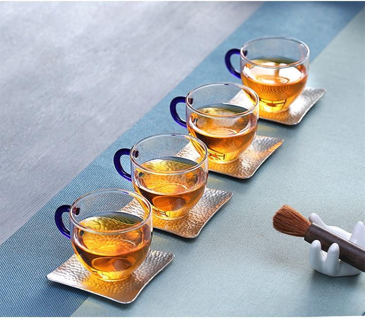 6 PCS / Coffee Cup High Borosilicate High Temperature Resistant Glass Small Cup Thickened Heat Resis