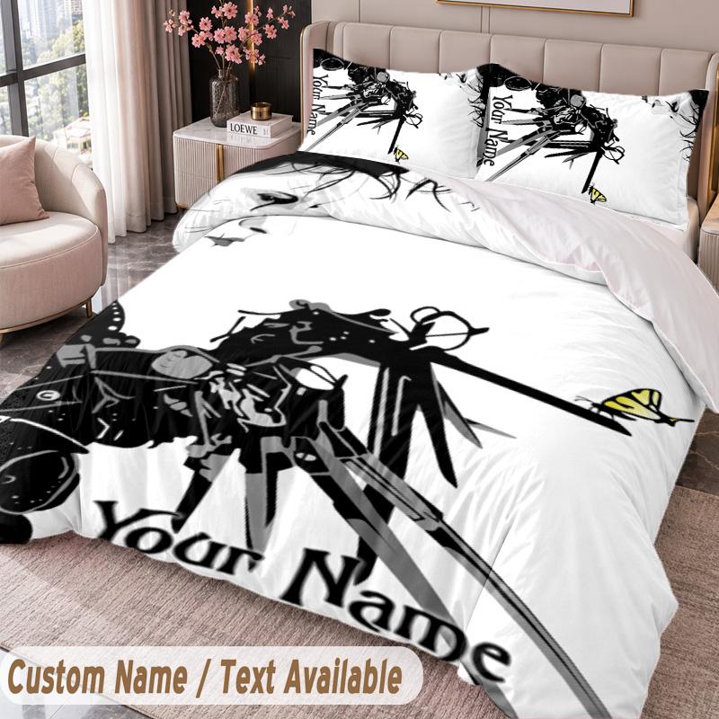 Custom Name Text 3Pcs Bedding Set Edward Scissorhands Duvet Cover And Two Pillowcases