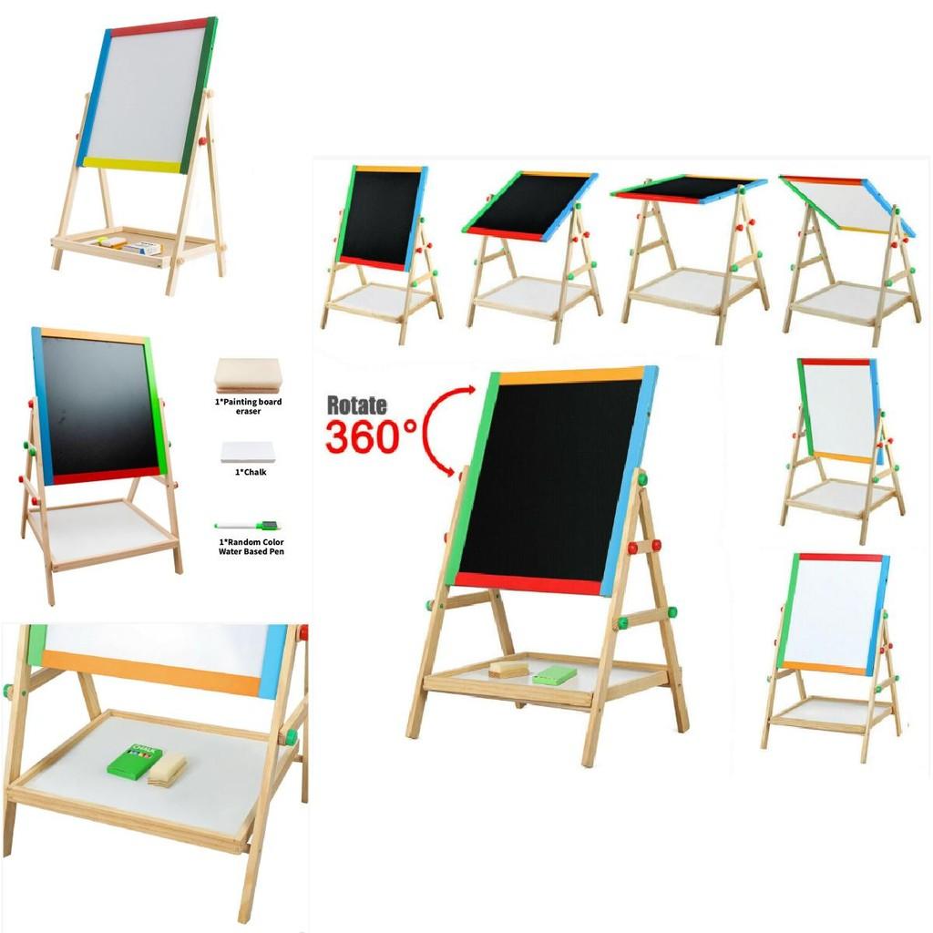 Kid Magnetic Drawing Board With Elevating Wooden Frame For Artistic Play And Education