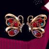 Mode Frauen Strass Schmetterling Form Ohrstecker Promi Eardrop Schmuck