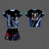 Mens Lightweight Martial Arts Training Set 3D Printed Short Sleeve T-Shirt Shorts Judo Boxing Gym Workout