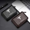 Leather Car Driver's License, ID Card, Bank Card Wallet Car Goods For Tesla Model 3 S X Y Style Roadster Invader Coil Mod WYE K80