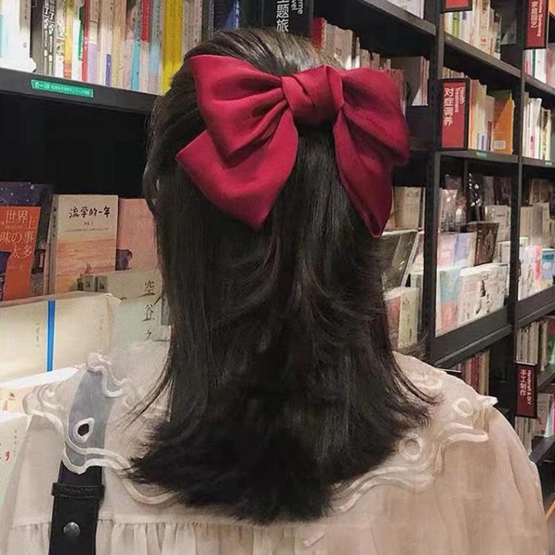 Women's Red Big Bow Hairpin Elegant Hairpin Hair Accessory Clip Headdress