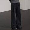 High-end double-pleated breasted retro old money style casual pants for men's autumn loose wide-leg straight drape pants for men