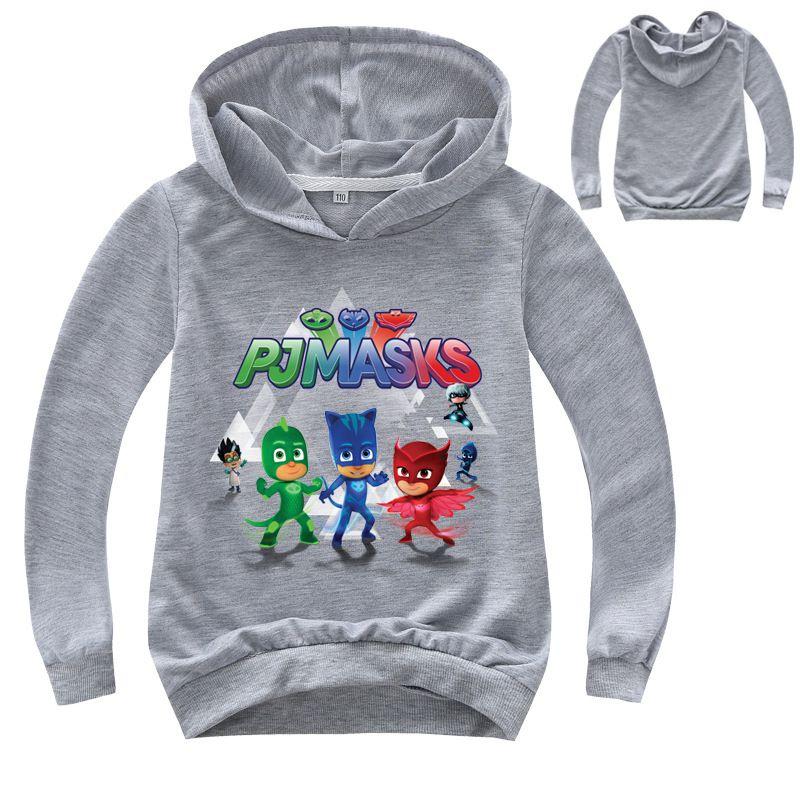 Felpa con Cappuccio a Manica Lunga da Bambino Pj Masks Supereroi Stile Elegante e Comfortevole