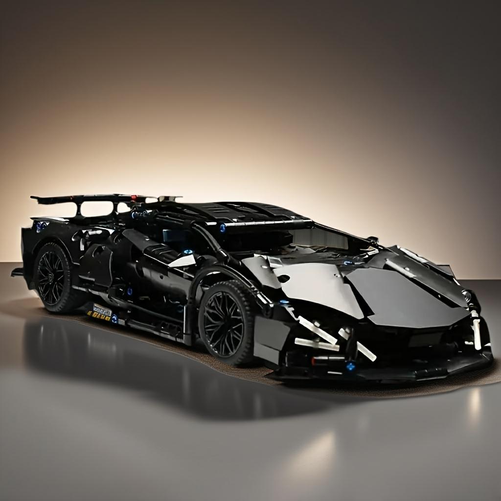 1288pcs Limited Edition Black Supercar Building Blocks Set - Challenging Assembly with Opening Hood & Trunk