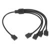 ARGB Splitter Cable 1 To 4 Female To Female 5V 3 Pin RGB Splitter Extension Cable for Computer Chassis CPU Cooler and