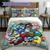 3pcs Duvet Cover Set (1*Duvet Cover + 2*Pillowcase, Without Core), Among Us Print Bedding Set, Bedroom Decor, All‑Season, Birthday Gift
