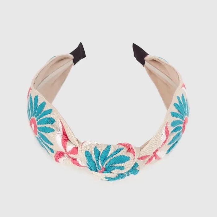 LALA Ethnisches Blumen-Import-Haarband - Grau