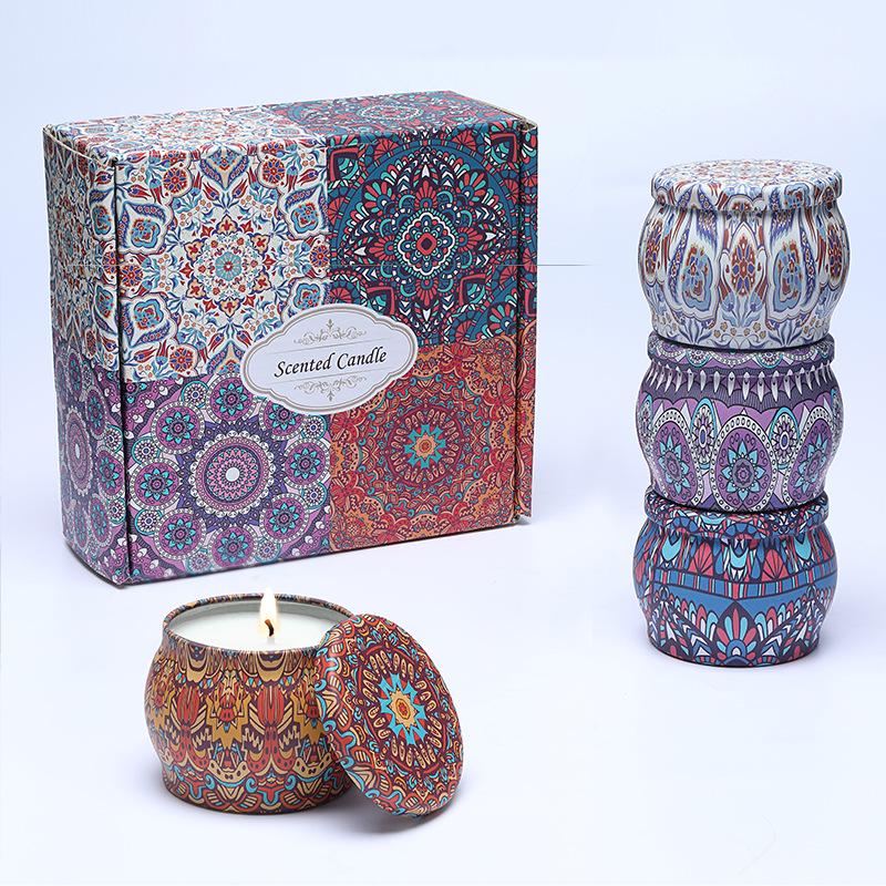 Soy Wax Scented Candle Set: Smokeless Tinplate, Creative Home Fragrance