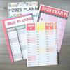 2025 Yearly Wall Calendar Full Year Annual Wall Calendar In One Page 12 Month Planner with Stickers for Office School Supplies