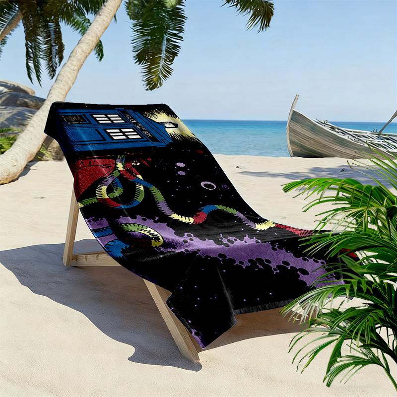 Doctor Who Print Beach Towel, Large Soft Quick Dry Towel for Beach Camping Swimming