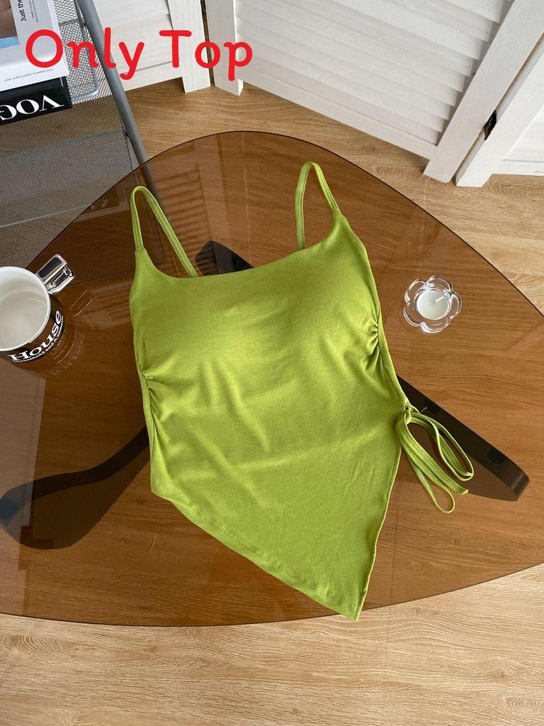 Basic Dress Womens Summer Offshoulder Tank Top With Tie Design For Casual Wear