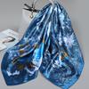 Small silk scarf women's large square scarf yarn scarf spring, autumn and winter matching shirt middle-aged mother square 91 × 91 thin scarf