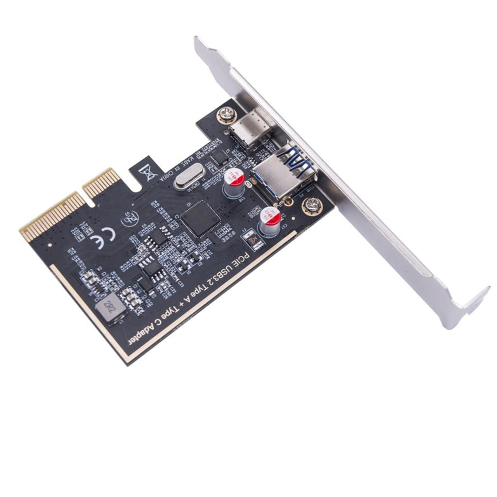 PCIe Gen2 USB 3.2 Card ASM1142 PCIE to Type C+A USB 3.2 Internal Expansion Card Controller Adapter PCIE Card Desktop