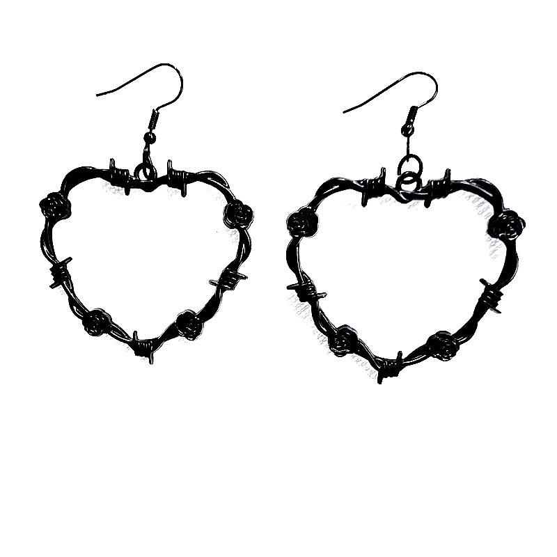 Simple Thorn Rose Heart Earrings: Elegant Women's Light Luxury Design