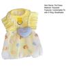 Ruffled Pet Dress, Polka Dot Puppy Dress with Plaid Heart, Cute Dog Princess Dress with D Ring, Breathable Summer Outfit for Small Dogs Cats