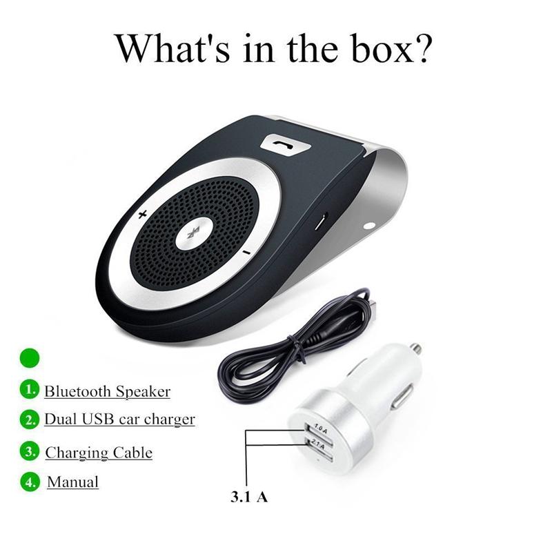 4 Languages  Bluetooth Speakerphone Wireless Portable Speaker Car Motion AUTO ON HD