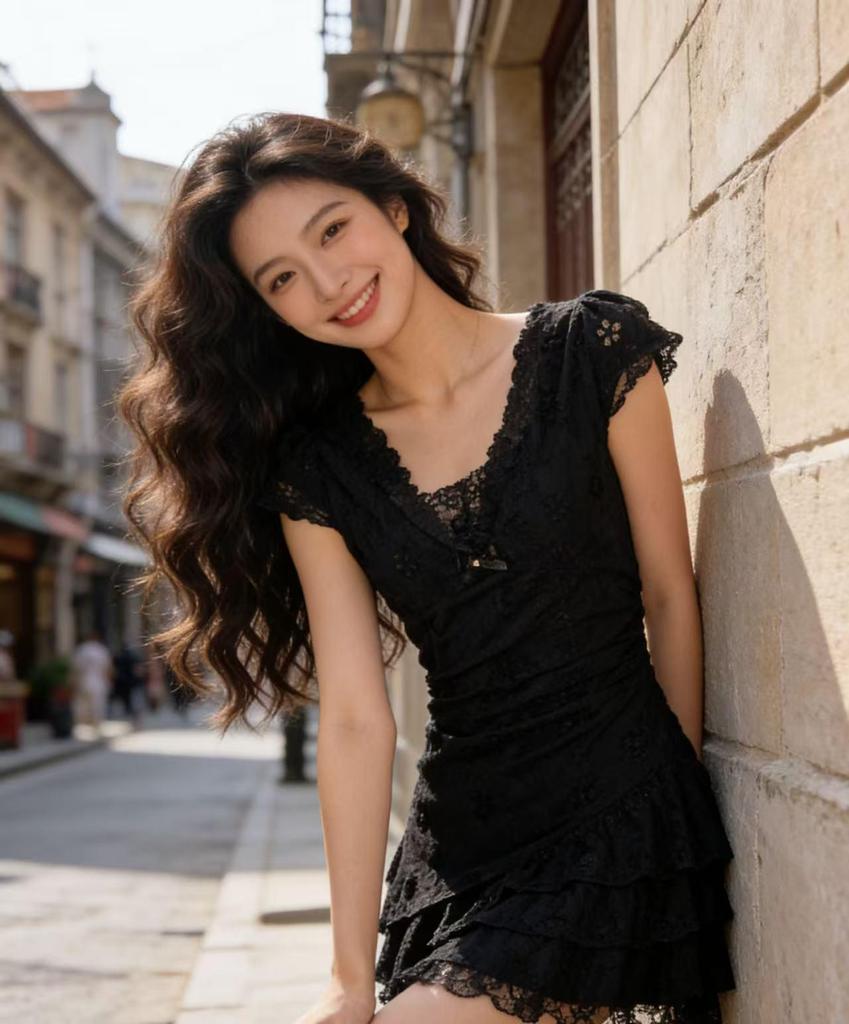 Pure Desire Irregular Lace Two-Piece Dress - Summer 2026 Waist-Cinched Short Skirt