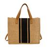 Women's Handbag Portable Business Stripes Simple Square Canvas Big Bag