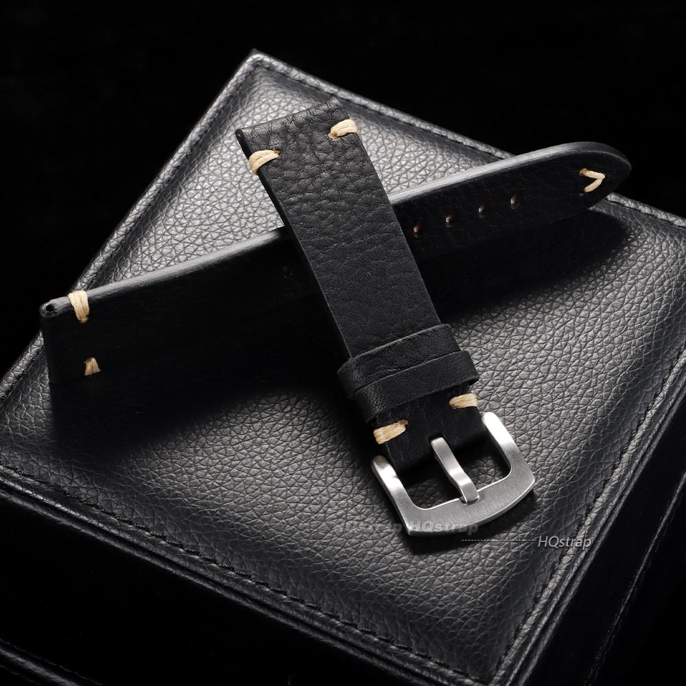 

Handmade Cowhide Leather Strap 18mm 20m 22mm Black Brown Leather Bracelet Retro Women Men Watch Accessories for Smart Watch Band 18mm