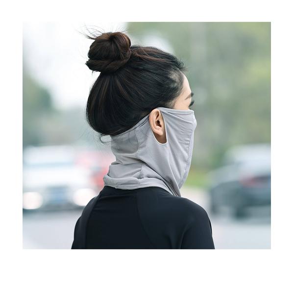 Eis-Seide UV-Sonnenschutz Gesichtsmaske Koreanischer Sommer Sport Radfahren Atmungsaktives Netz Ohrschlaufe Unisex Nackenschutz