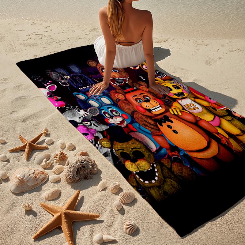 Telo da Spiaggia Collage Personaggi Fnaf, Microfibra Super Morbida, Regalo per Lei/Lui, Compleanno, per Piscina, Spiaggia, Viaggio, Decorazione Casa Regali per Fan