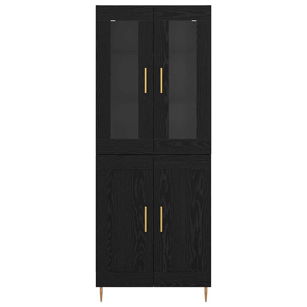 Highboard 2 pcs Black Oak Effect Particleboard