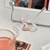 Reusable Love Heart Glass Straw Transparent Valentine's Day Juice Straw  Girl