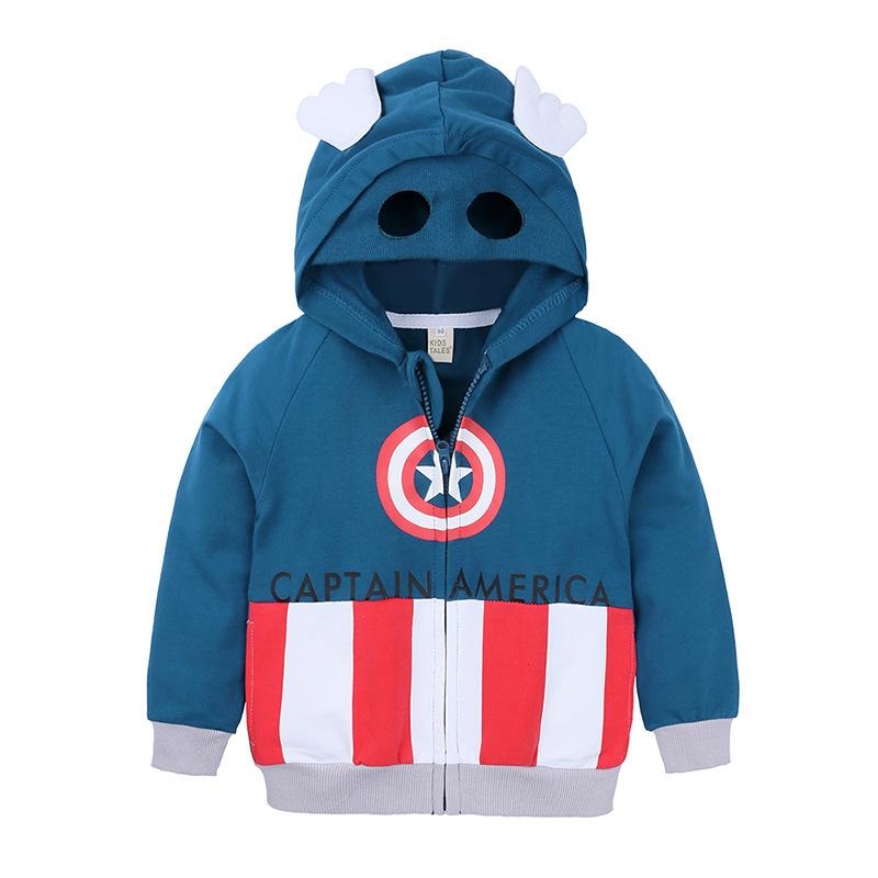 Boys Hooded Zip Up Sweatshirt Jacket with Eye Mask for Spring and Autumn