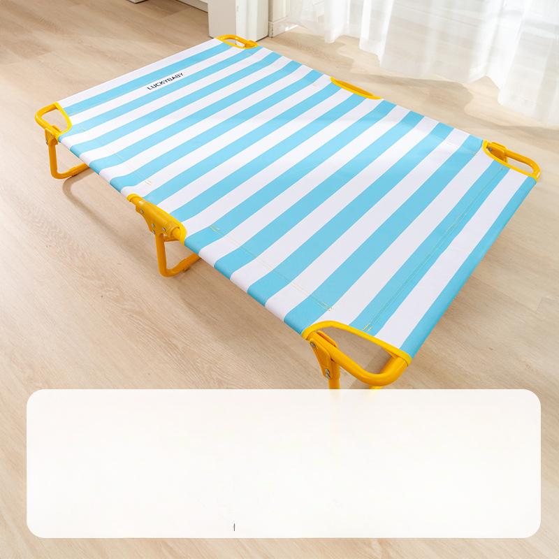 

Раскладушка для собак Весна и лето Классический полосатый походный лежак для средних и больших собак Золотистый ретривер Большая кровать для собак Кровать для кошек Подстилка для домашних животных для собак S: 70 * 58 * 16cm