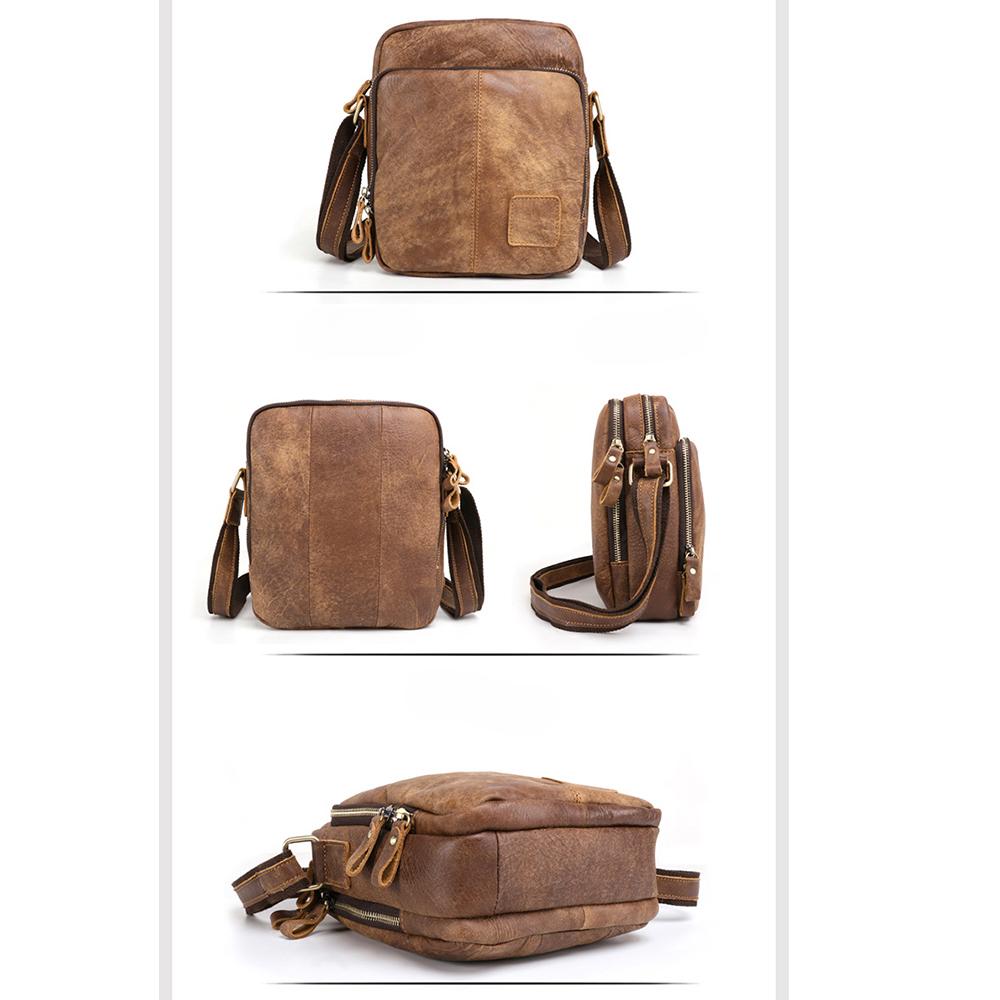 Leder Herrentasche Große Umhängetasche Messenger Bag Lässige Retro Rindsleder Herrentasche Herren Umhängetasche
