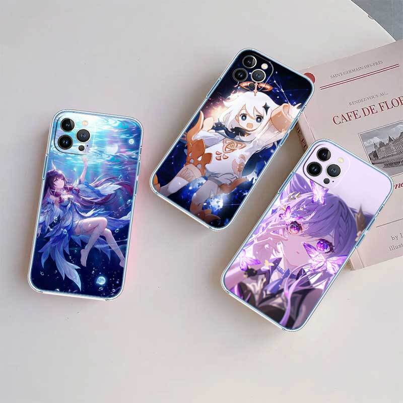 Genshin Impact Cute Phone Case for Motorola G14 G15 G24 G30 G31 G32 G34 G41 G42 G51 G52 G50 G60S G60 G62 G72 G71 G73 G84 G85 G200 E32