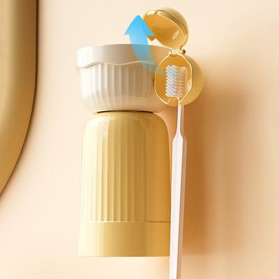 Tandenborstelbekerhouder Magnetische Mondwaterbeker 3-in-1 Opbergcontainer Wandmontage Stofdicht Badkamer Organizer