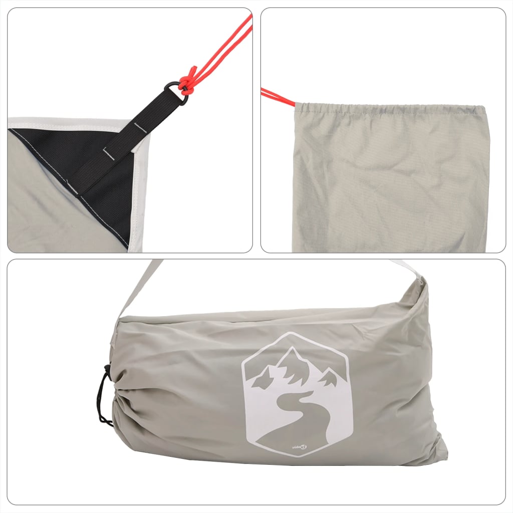 Beach Sun Shelter with Sandbags Gray 214 x 236 cm